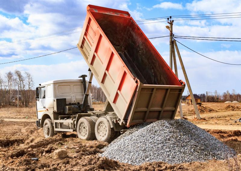 dumping gravel haul